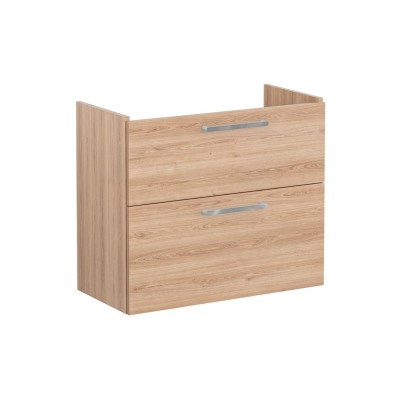 VitrA Root Flat 80cm 2 Drawer Slim Washbasin Unit - Natural