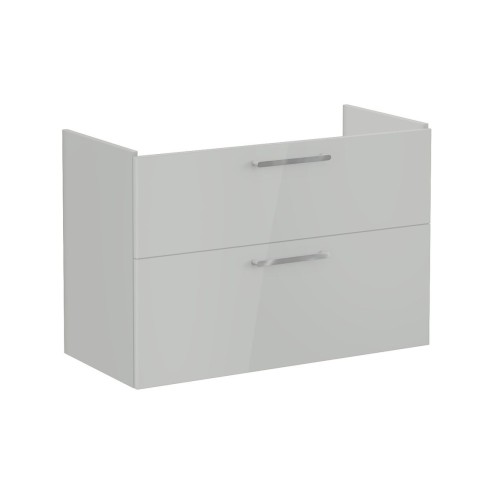 VitrA Root Flat 100cm 2 Drawer Washbasin Unit - Shiny Pearl