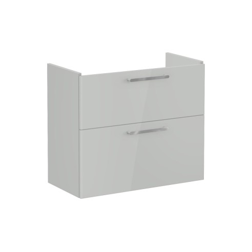 VitrA Root Flat 80cm 2 Drawer Slim Washbasin Unit - Shiny Pe