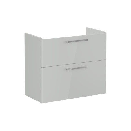 VitrA Root Flat 80cm 2 Drawer Slim Washbasin Unit - Shiny Pe