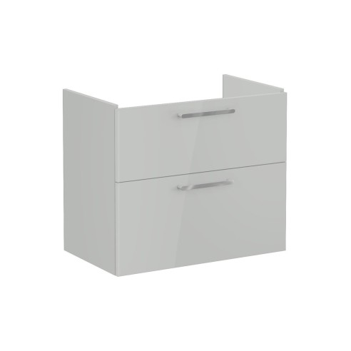 VitrA Root Flat 80cm 2 Drawer Washbasin Unit - Shiny Pearl G
