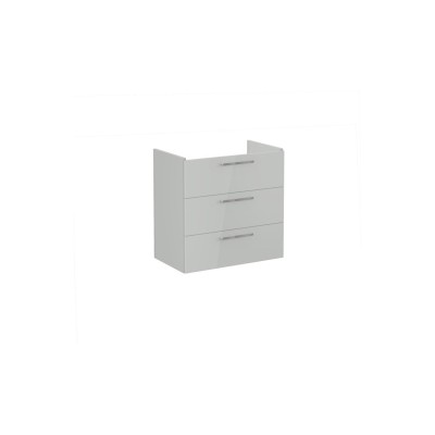 VitrA Root Flat 80cm 3 Drawer Washbasin Unit - Shiny Pearl G