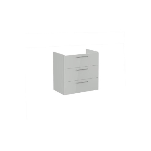 VitrA Root Flat 80cm 3 Drawer Washbasin Unit - Shiny Pearl G