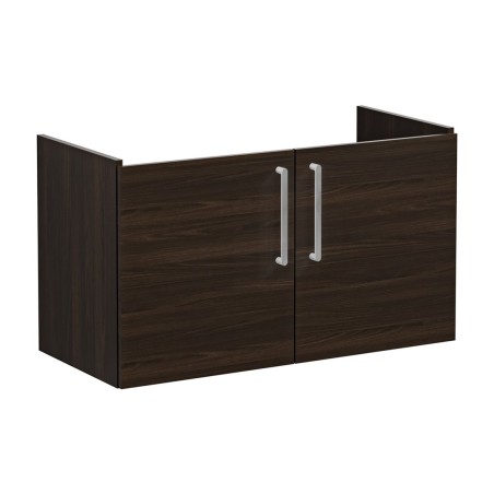 VitrA Root Flat 100cm 2 Door Washbasin Unit - Walnut | Vanit
