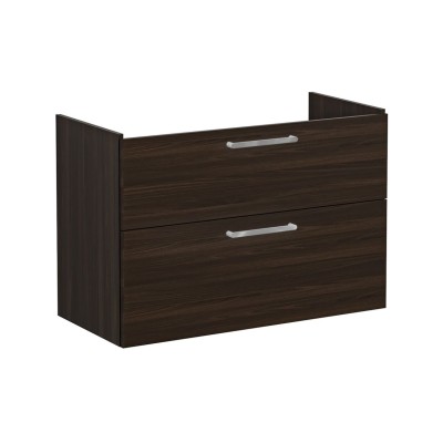 VitrA Root Flat 100cm 2 Drawer Washbasin Unit - Walnut | Van