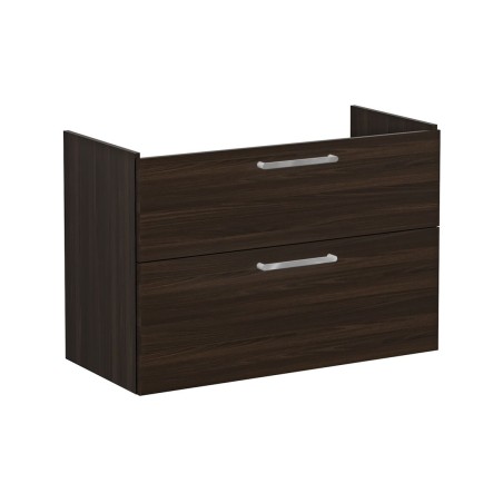 VitrA Root Flat 100cm 2 Drawer Washbasin Unit - Walnut | Van