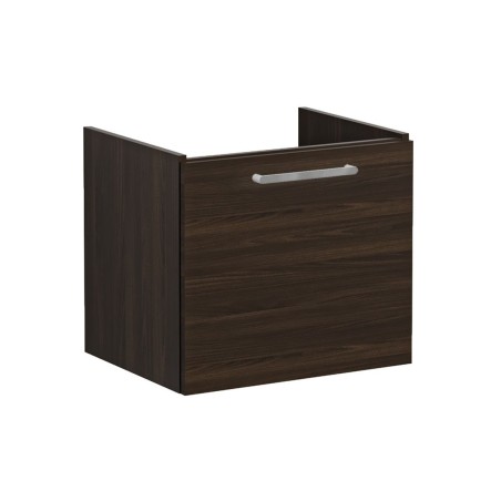 VitrA Root Flat 60cm 1 Drawer Washbasin Unit - Walnut | Vani
