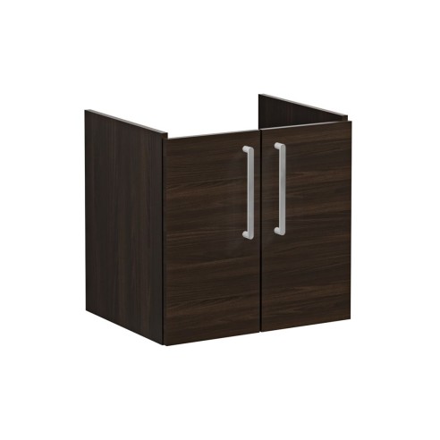 VitrA Root Flat 60cm 2 Door Wall Hung Washbasin Unit - Walnu