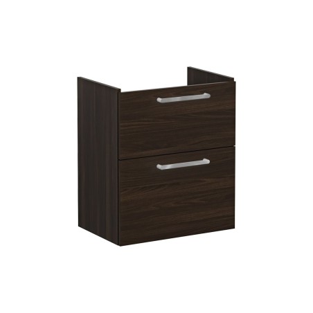 VitrA Root Flat 60cm 2 Drawer Slim Washbasin Unit - Walnut |