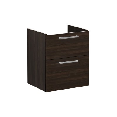 VitrA Root Flat 60cm 2 Drawer Washbasin Unit - Walnut | Vani