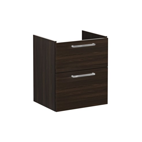 VitrA Root Flat 60cm 2 Drawer Washbasin Unit - Walnut | Vani