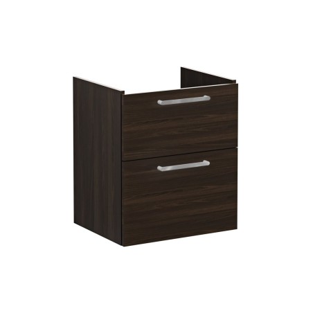 VitrA Root Flat 60cm 2 Drawer Washbasin Unit - Walnut | Vani