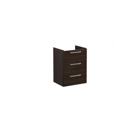 VitrA Root Flat 60cm 3 Drawer Washbasin Unit - Walnut | Vani