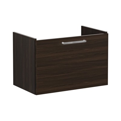 VitrA Root Flat 80cm 1 Drawer Washbasin Unit - Walnut | Vani