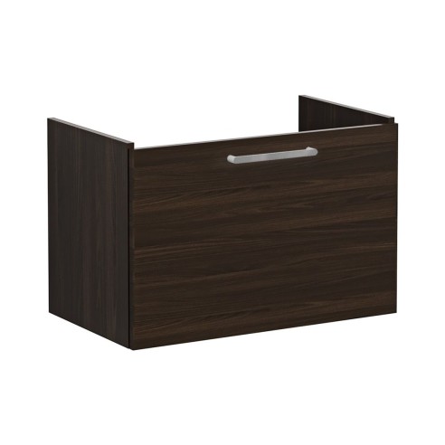 VitrA Root Flat 80cm 1 Drawer Washbasin Unit - Walnut | Vani