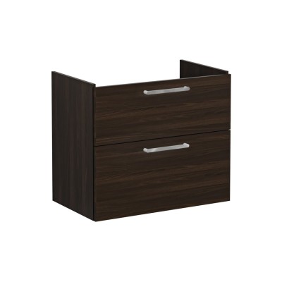 VitrA Root Flat 80cm 2 Drawer Washbasin Unit - Walnut | Vani
