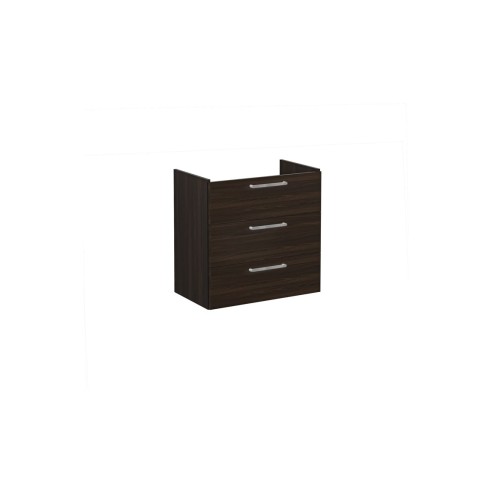 VitrA Root Flat 80cm 3 Drawer Washbasin Unit - Walnut | Vani