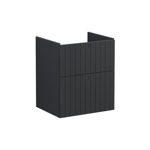 VitrA Root Groove 60cm 2 Drawer Washbasin Unit - Matt Graphi