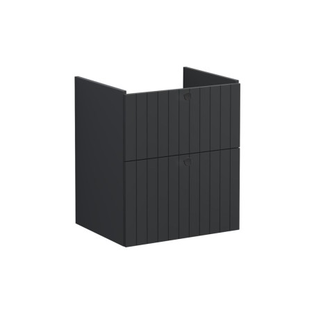 VitrA Root Groove 60cm 2 Drawer Washbasin Unit - Matt Graphi