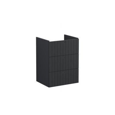 VitrA Root Groove 60cm 3 Drawer Washbasin Unit - Matt Graphi