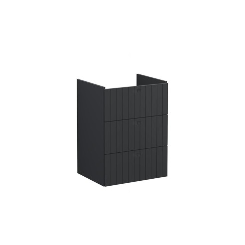 VitrA Root Groove 60cm 3 Drawer Washbasin Unit - Matt Graphi