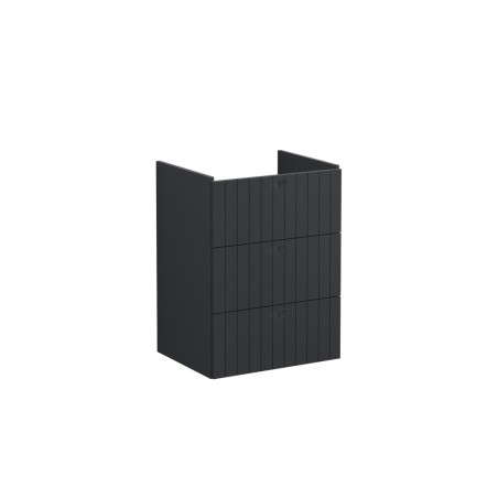 VitrA Root Groove 60cm 3 Drawer Washbasin Unit - Matt Graphi