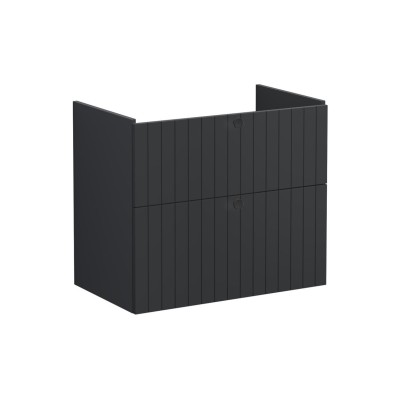 VitrA Root Groove 80cm 2 Drawer Washbasin Unit - Matt Graphi