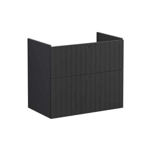 VitrA Root Groove 80cm 2 Drawer Washbasin Unit - Matt Graphi