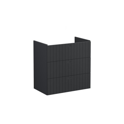 VitrA Root Groove 80cm 3 Drawer Washbasin Unit - Matt Graphi