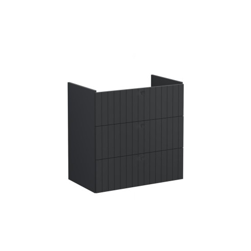 VitrA Root Groove 80cm 3 Drawer Washbasin Unit - Matt Graphi