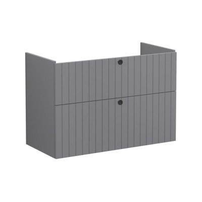 VitrA Root Groove 100cm 2 Drawer Washbasin Unit - Matt Grey