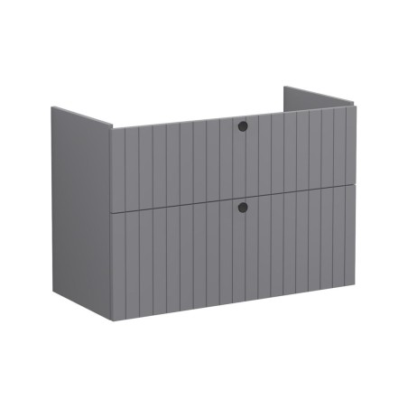 VitrA Root Groove 100cm 2 Drawer Washbasin Unit - Matt Grey