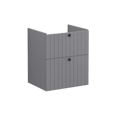 VitrA Root Groove 60cm 2 Drawer Washbasin Unit - Matt Grey |