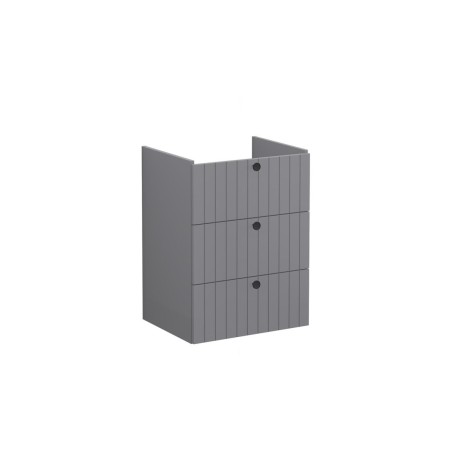 VitrA Root Groove 60cm 3 Drawer Washbasin Unit - Matt Grey |