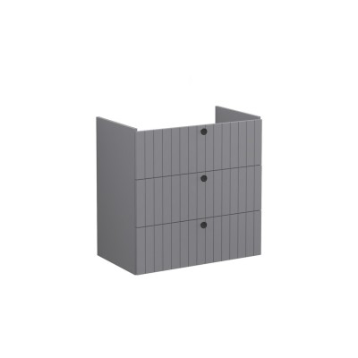 VitrA Root Groove 80cm 3 Drawer Washbasin Unit - Matt Grey |