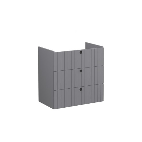 VitrA Root Groove 80cm 3 Drawer Washbasin Unit - Matt Grey |