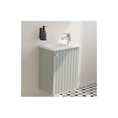 VitrA Root Groove 40cm 1 Door Wall Hung Slim Washbasin Unit 2