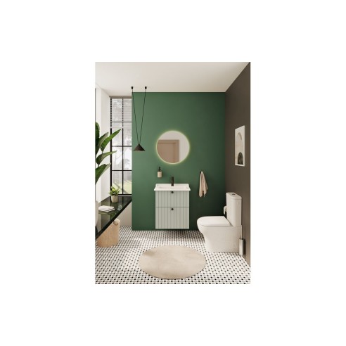 VitrA Root Groove 60cm 2 Drawer Washbasin Unit - Matt Retro