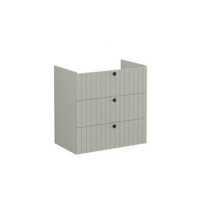 VitrA Root Groove 80cm 3 Drawer Washbasin Unit - Matt Retro