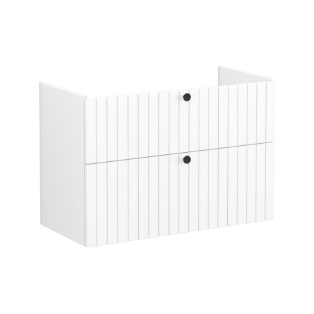 VitrA Root Groove 100cm 2 Drawer Washbasin Unit - Matt White