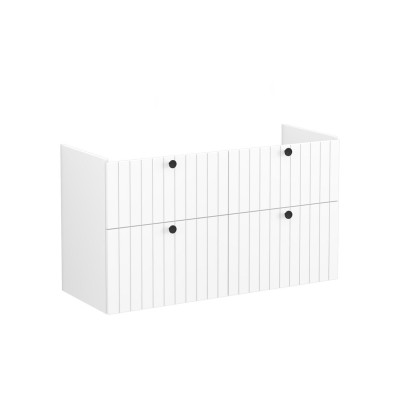 VitrA Root Groove 120cm 4 Drawer Washbasin Unit - Matt White
