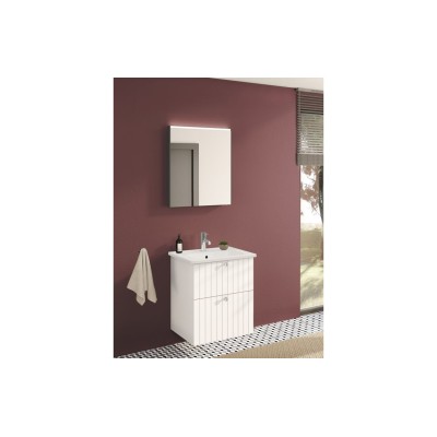 VitrA Root Groove 60cm 2 Drawer Washbasin Unit - Matt White 2