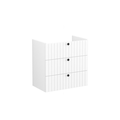VitrA Root Groove 80cm 3 Drawer Washbasin Unit - Matt White