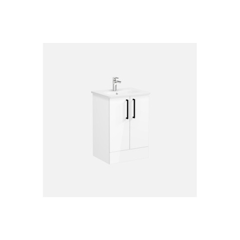 VitrA Zentrum 60cm 2 Drawer F/S Washbasin Unit - High Gloss