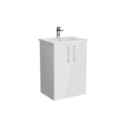 VitrA Zentrum 60cm 2 Drawer F/S Washbasin Unit - High Gloss