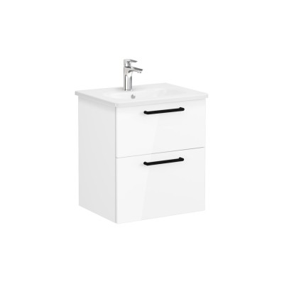 VitrA Zentrum 60cm 2 Drawer W/H Washbasin Unit - High Gloss