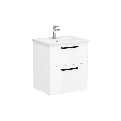 VitrA Zentrum 60cm 2 Drawer W/H Washbasin Unit - High Gloss