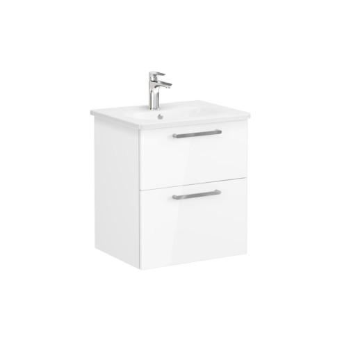 VitrA Zentrum 60cm 2 Drawer W/H Washbasin Unit - High Gloss