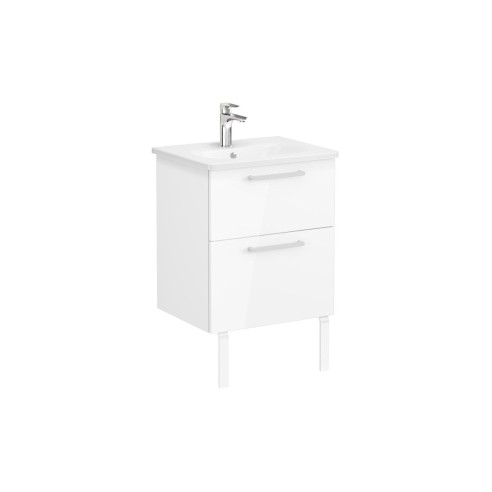 VitrA Zentrum 60cm 2 Drawer W/H Washbasin Unit - High Gloss