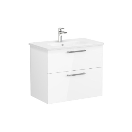 VitrA Zentrum 80cm 2 Drawer W/H Washbasin Unit - High Gloss